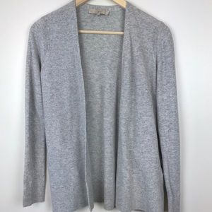 Loft | Open Front Gray Knit Cardigan